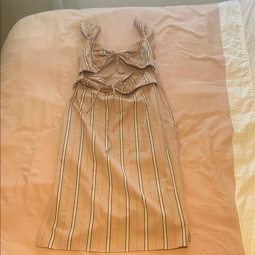 Wayf Tan Striped Dress